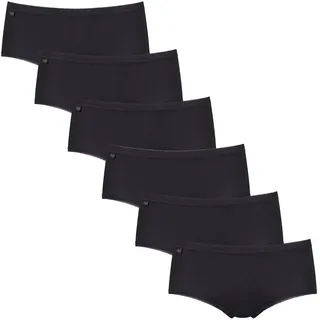 Sloggi Basic+ Midi Slip aus Baumwolle, Damen Unterhosen, Bequeme Damen Unterwäsche für den Alltag, Baumwoll Slip Damen im 6er Pack (38 Schwarz) - 38