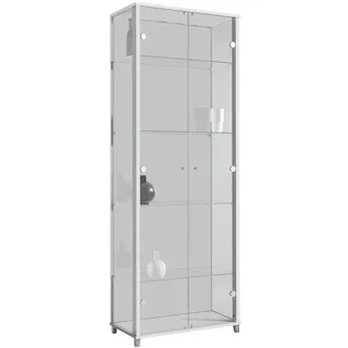 fif Möbel Vitrine OPTIMA 57,5 x 32 x 172 cm Silber