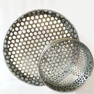 Lebensmittelfilter, 1 x rundes Lochsieb, 304 Edelstahlgeflecht | 0,5–50 mm Bohnenfilter für Küche, Lebensmittel, Obst, Heidelbeere, Sieb (Loch 3,5 mm, 10 cm Durchmesser)