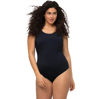 Ulla Popken Damen große Größen Übergrößen Plus Size Badeanzug, extraweiches Futter, seitliche Raffung Marine 46+ 818434130-46+