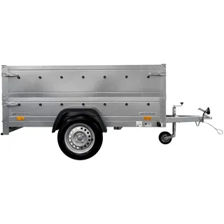 Pkw Anhänger Kipper 230x125 Garden Trailer 230 Kipp, 750 kg Auto Anhänger mit Stützrad und zusätzlichen Bordwänden, idealer Autoanhänger 750kg Unitrailer