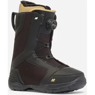 K2 Rosko Boot 2025 Schwarz, 50 - Männer Snowboardboot für Snowboarder mit BOA und Intuition Technologie, wärmeformbar, Internal J bars, NEW LACE LOCK, LINERLESS