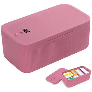 Abschließbare Box mit Kombinationsschloss Kleine Sicherer Aufbewahrungsbox für Medikamente Handy Snacks Aufbewahrungsbox für Büro Reisen(Rosa)
