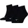 Quarter Plain Socken 3er Pack Schwarz 35-38