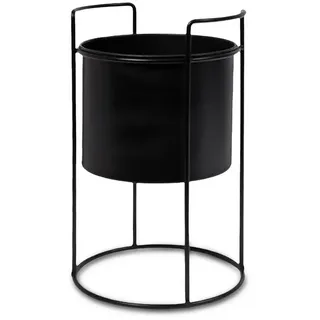 Spetebo Blumenhocker mit Gestell 26 x 16 cm Schwarz