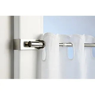 Ventanara® Klemmstange Gardinenstange ohne Bohren ausziehbar Silber 75 – 125 cm