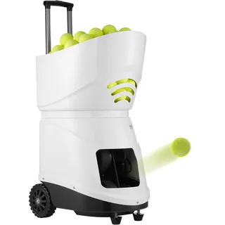 Vevor Tennisballmaschine, automatischer tragbarer Tennisballwerfer, Übungswerfer für 150 Bälle, Tennistraining, 5 Motoren, Multimodus-Übungen, über 2 Stunden Spielzeit, wiederaufladbarer Akku