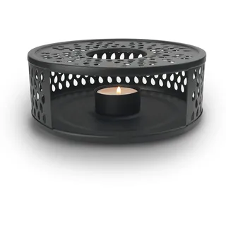 Creano schwarzes Stövchen aus Edelstahl mit Teelichthalter