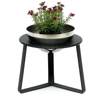 DanDiBo Ambiente Blumenhocker 18 x 34 cm Schwarz Silber