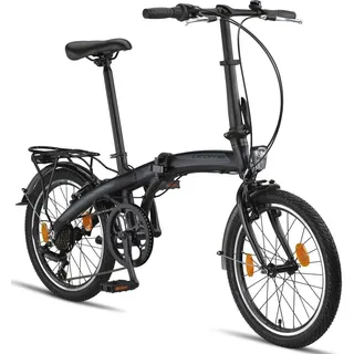 licorne bike gmbh Licorne Bike Phoenix 2D, 20 Zoll Aluminium-Faltrad-Klapprad, Scheibenbremse, Discbremse, V-Bremse Faltfahrrad-Herren-Damen, 7 Gang Kettenschaltung ... - Schwarz
