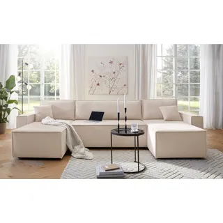 OTTO home Wohnlandschaft CASSI L-Form, 311cm - OTTO. Verlässliche Qualität., Schlaffunktion (133/200), Bettkasten, Cord, Unser Tiefpreis beige
