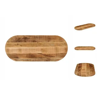 vidaXL Tischplatte 100x40x2,5 cm Oval Raues Massives Mangoholz