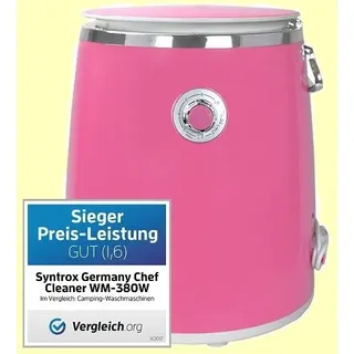 3,0 Kg WASCHMASCHINE LIA CAMPINGWASCHMASCHINE SCHLEUDER und TIMER PINK SYNTROX