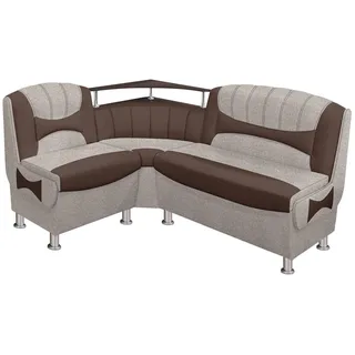 RODNIK Eckbank Samba NEW mit Stauraum und Ablage, gepolsterte Sitzbank für Esszimmer und Küche, beidseitig montierbar, 164 x 128 cm (braun,