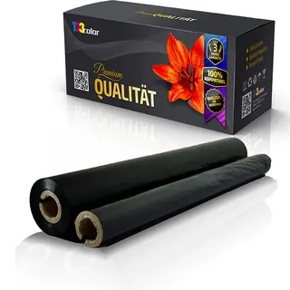 123Color Alternative Thermorolle für Brother Fax T82 Fax T84 Fax T86 Fax T92 Fax T94 Fax T96 Fax T98 PPF 560 PPF 580MC PC72RF Schwarz BK Eco Plus Serie Thermotransfer Band Thermo Rolle