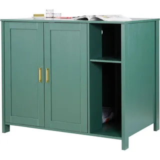 Vevor Katzenschrank, 1050x680x885 mm, Katzenklo Schrank mit eingebauter Steckdose, Schublade & abnehmbarer Trennwand, passend für die meisten selbstreinigenden/intelligenten Katzentoiletten
