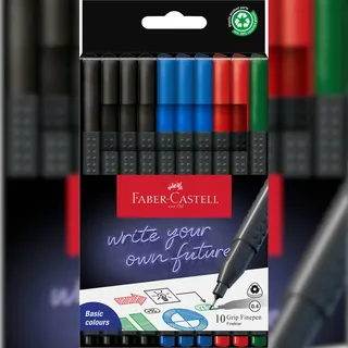 Faber-Castell Grip Office Fineliner farbsortiert 0,4 mm, 10 St.