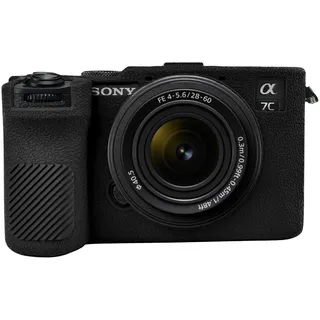 Easy Hood A7CII Hülle, Besondere Textur Kameratasche für Sony Alpha 7CII/A7CR DSLR Kamera, Silikon A7C2 Camera case Weiches Schutzhülle Anti-Scratch Slim Fit Body Skin Protector,Schwarz