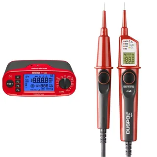 Benning 44105 IT 105 Installationsprüfgerät & DUSPOL digital Digitaler True RMS Spannungsprüfer (Prüfart 2-polig, Spannungsmessbereich 1 V - 1000 V AC/ 1200 V DC, Durchgangsprüfung) 50263