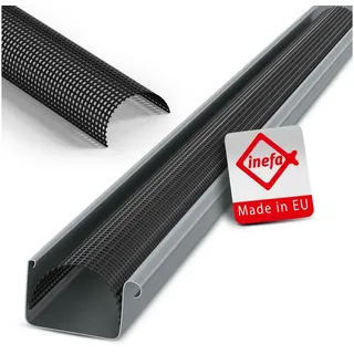 Inefa Laubschutzgitter Dachrinnen Laubfang 2 m 83 mm Schwarz