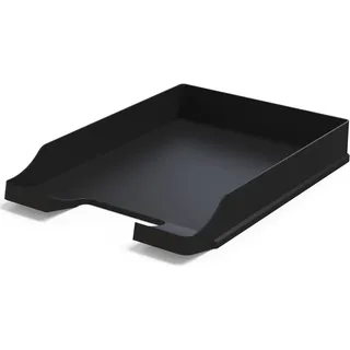 DETECTALIA Dokumentenablagen Schwarz A4 - Stapelbarer Schreibtisch-Organisator - Kunststoff-Büroablage - Papierhalter - Postkörbe - 35x25x5,2 cm