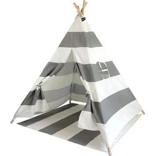 Hej Lønne Tipi Zelt grau gestreift - B/H/T ca. 93,00x16,00x12,00