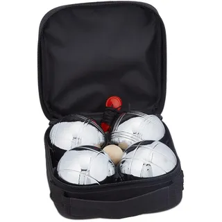 Relaxdays Boule-Set, Mehrfarbig, Metall, Textil, 15.5x15.5 cm, Freizeit, Sport & Fitness, Ballsport