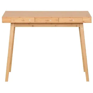 ad.con Schreibtisch 3 Schubladen Bambus braun
