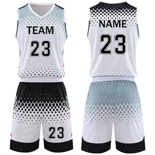 COITROZR Benutzerdefiniert Basketball Trikots Basketball-Trikots Jungen und Mädchen mit Jeder Name Nummer Team Kinder Männer Jungen Personalisierte Trikot(White)
