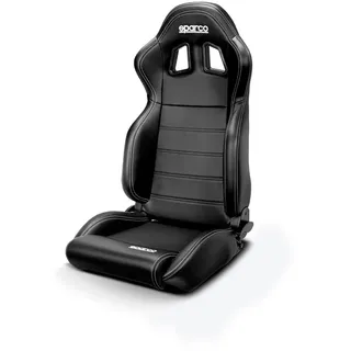 Sparco Sportsitz R100 MY22 Schwarz Kunstleder + Weiße Nähte (Verstellbar), 009014NRSKY Black
