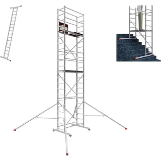 ALTEC AluCombine® 4.0-700 | 7m | Alu Fahrgerüst mit 4 bremsb. Lenkrollen & Ausleger | Baugerüst Rollgerüst Montagegerüst Anlegeleiter | Treppengerüst