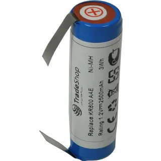 Trade-Shop Premium Ni-MH Akku 1,2V 2500mAh für Haarschneider Wella Contura HS40 Tondeo Eco XS Black Velvet - 3711 Silver - 3268 Eco S 3108 Moser C...
