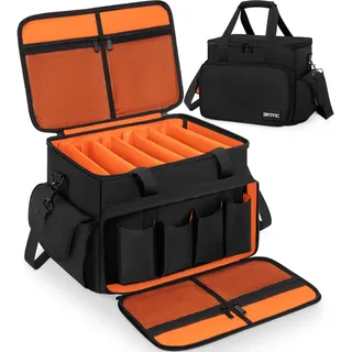 FREEAMG DJ Tasche Kompatibel mit Abnehmbaren Trennwänden und Boden, DJ Organizer Tasche für DJ-Equipment, Laptop und Musiker Zubehör, Orange (25 x 35 x 30 cm)