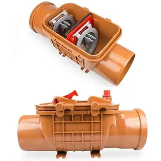 Doppel Rückstauklappe Ø110mm Rückstauverschluss Rattenschutz für KG Rohre