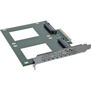 InLine PCIe Karte zu 2x intern U.2 NVMe SFF-8639 – Bifurcation, x8, breit,
