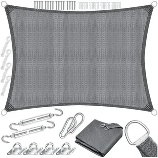 Kesser KESSER® Sonnensegel Sonnenschutz Windschutz HDPE Gewebe wasserabweisend & windabweisend 5-Fach quer vernäht robust & stabil Schattenspender Garten Balkon Terrasse