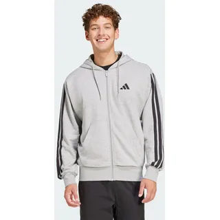 adidas Essentials 3-Streifen French Terry Reißverschlusspullover Medium Grey Heather / Black XL