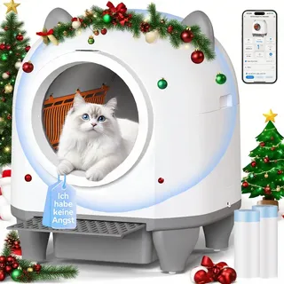 Devoko 90L Selbstreinigende Katzentoilette, APP-gesteuerte Katzentoilette