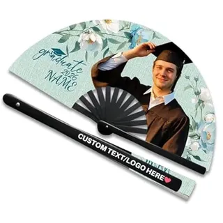 Personalisierte Fächer mit Fotos - Individuelles Handfächer für Hochzeit, Sommerfest, Geburtstag & Graduation, Dekoration für Fotoshooting & Wand, Custom Party Accessoire