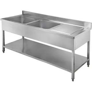 Vaiotec EASYLINE Spültisch / 2 Becken links und Abtropffläche , 1600 x 600 mm