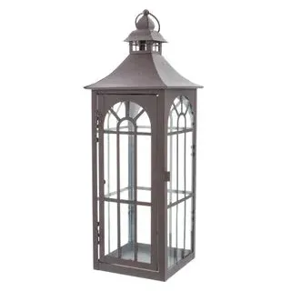 Frank-Flechtwaren Laterne Große Laterne, schwarz, outdoor, aus Metall, wetterfest, 45cm