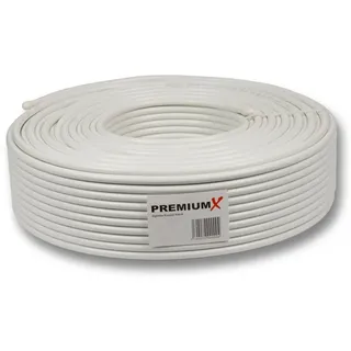 PremiumX 50m 135dB Basic Pro Koaxialkabel SAT 5-fach geschirmt für 4K Ultra HD TV-Kabel
