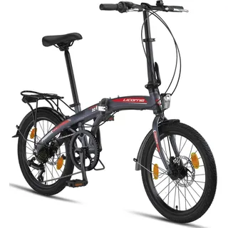 licorne bike gmbh Licorne Phoenix 2D, 20 Zoll Aluminium-Faltrad-Klapprad, Scheibenbremse, Discbremse, V-Bremse Faltfahrrad-Herren-Damen, 7 Gang Kettenschaltung ...