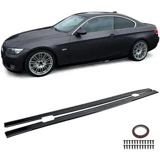 Aufsatz Seitenschweller Schwarz Glanz passt für 3er BMW E92 E93 Coupe Cabrio