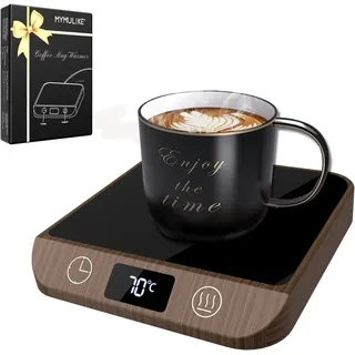 MYMULIKE Kaffeetassenwärmer, Tassenwärmer für Schreibtisch, mit 6 Temperaturen (45°C-70°C LED Display Kaffeetassenwärmer & 1-12 Stunden Timer Auto Shut von Kaffee, Tee, Milch, Kerzenwärmer
