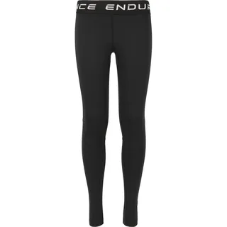 Endurance Lauftights "Power Jr", Mädchen, Gr. 116, EURO-Größen, schwarz, 90% Polyester, 10% Elasthan, unifarben, Hosen, mit Quick-Dry-Technologie und Reflektoren