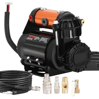Mophorn Vevor 12V Auto-Kompressor 150PSI Luftkompressor 3,5CFM(100L/Min) Auto Reifenfüller mit Wärmeschutz Luftpumpe inkl. 3m Netzkabel und 5,5m Luftschlauch