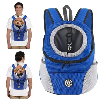 PETCUTE Hundetragerucksack,Verstellbarer Haustier Rucksack für Kleine Hunde und Katzen,Gepolsterter Schultergurt,Wasserdichter Boden,Atmungsaktiv,Haustier-Fronttasche mit Sicherheitshaken,zum Wandern
