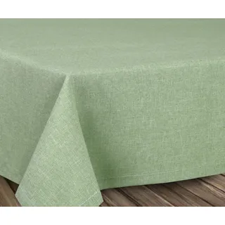 BEAUTEX Tischdecke Leinenoptik rund 160 Hellgrün abwaschbar pflegeleicht | fleckenabweisend, bügelfrei, pflegeleicht, Lotuseffekt, viele Größen & Farben, für Küche, Esszimmer, Balkon & Garten