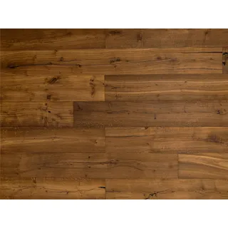 TRECOR® Klick Parkett Eiche Rustikal Landhausdiele, gebürstet, gefast, dunkelbraun geölt - Välinge 5G Drop Down Klicksystem, Format: 1900x190x14 mm (Parkettboden | 1m2, Eiche dunkelbraun)